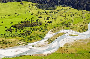 Aerial image of river