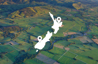 image of farm aerial view with nz icon overlay
